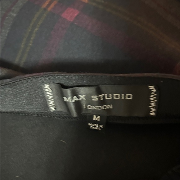 Max Studio Dark Plaid A-Line Skirt - Picture 2 of 5